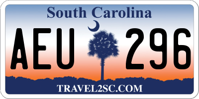 SC license plate AEU296