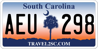 SC license plate AEU298