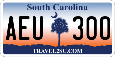 SC license plate AEU300