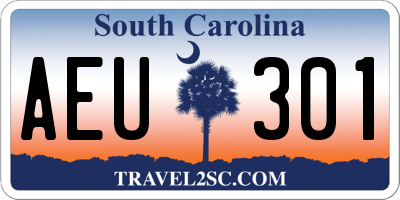 SC license plate AEU301