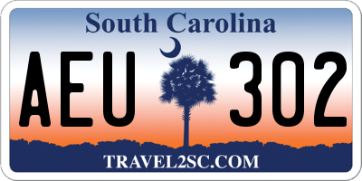 SC license plate AEU302