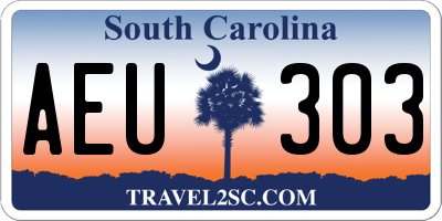 SC license plate AEU303