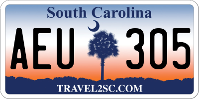 SC license plate AEU305
