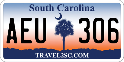 SC license plate AEU306