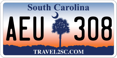 SC license plate AEU308