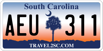 SC license plate AEU311