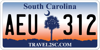 SC license plate AEU312