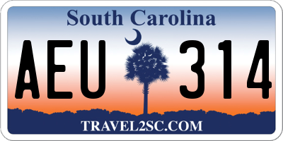 SC license plate AEU314