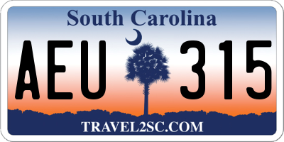 SC license plate AEU315