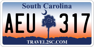 SC license plate AEU317