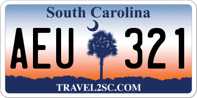 SC license plate AEU321
