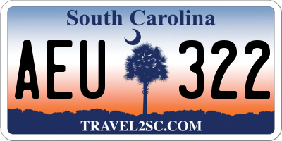 SC license plate AEU322