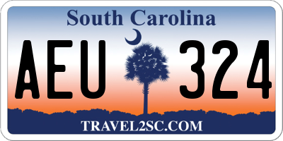 SC license plate AEU324