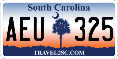 SC license plate AEU325