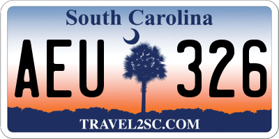 SC license plate AEU326
