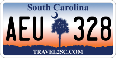 SC license plate AEU328