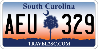 SC license plate AEU329