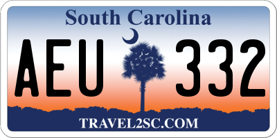 SC license plate AEU332