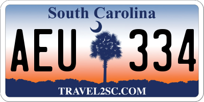 SC license plate AEU334