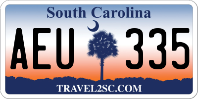 SC license plate AEU335