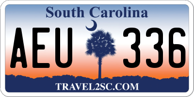 SC license plate AEU336
