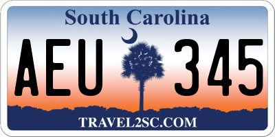 SC license plate AEU345