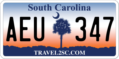 SC license plate AEU347