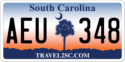 SC license plate AEU348