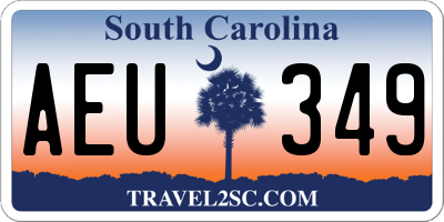 SC license plate AEU349