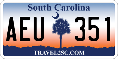 SC license plate AEU351