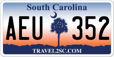 SC license plate AEU352