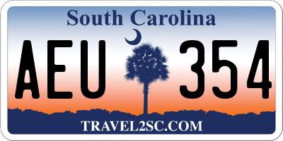 SC license plate AEU354