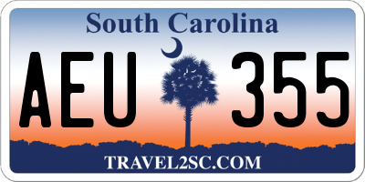 SC license plate AEU355