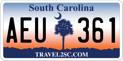 SC license plate AEU361