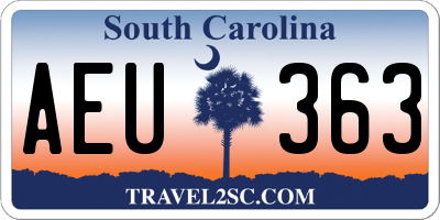SC license plate AEU363