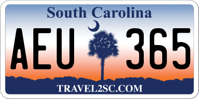 SC license plate AEU365