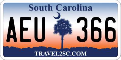 SC license plate AEU366