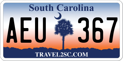 SC license plate AEU367