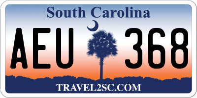 SC license plate AEU368
