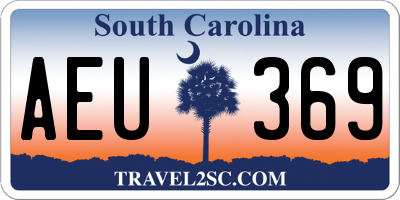 SC license plate AEU369