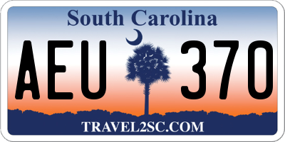 SC license plate AEU370