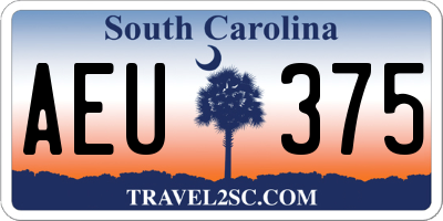 SC license plate AEU375