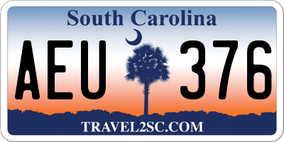 SC license plate AEU376
