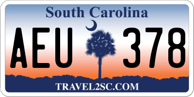 SC license plate AEU378