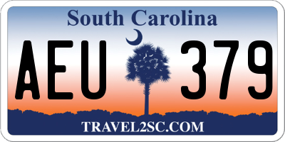 SC license plate AEU379