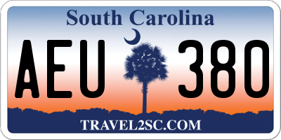 SC license plate AEU380