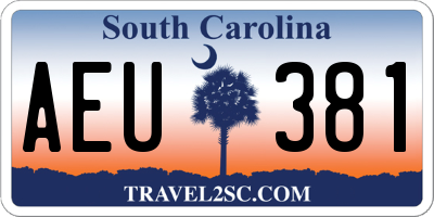 SC license plate AEU381