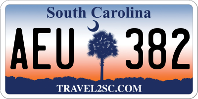 SC license plate AEU382