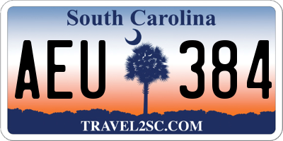 SC license plate AEU384