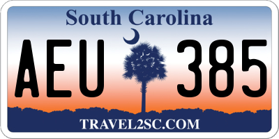 SC license plate AEU385